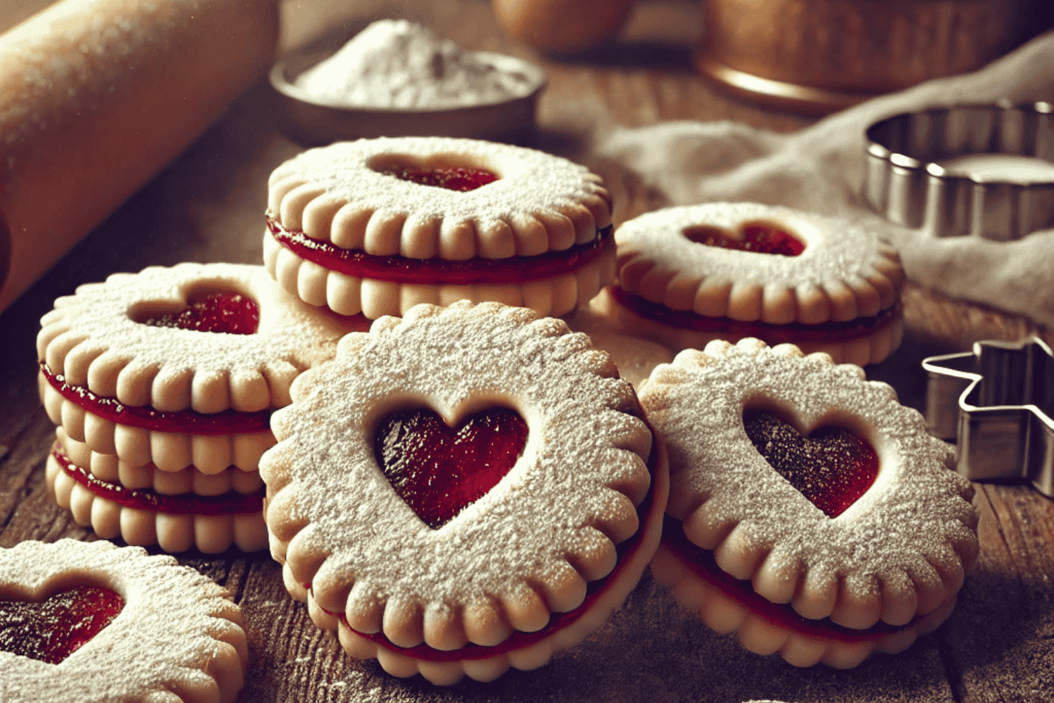 Linecké, formované těsto a vanilkové rohlíčky